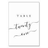 Eenvoudig Elegant Zwart Kalligrafie Tafelnummer Ka (Voorkant)