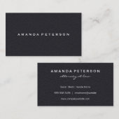 Eenvoudig elegant zwart leder visitekaartje (Voorkant / Achterkant)