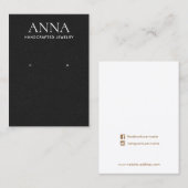 Eenvoudig elegant zwart lederen draagbeeldscherm visitekaartje (Voorkant / Achterkant)