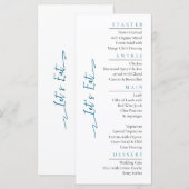 Eenvoudig Elegant Zwart Modern Trouwmenu Flat Menu (Voorkant / Achterkant)