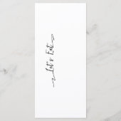 Eenvoudig Elegant Zwart Modern Trouwmenu Flat Menu (Achterkant)