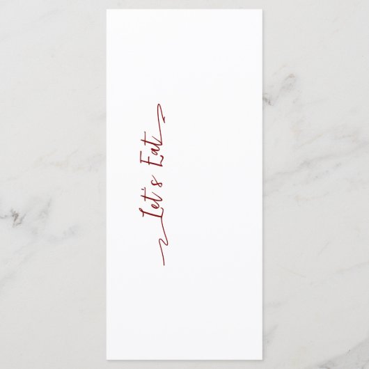 Eenvoudig Elegant Zwart Modern Trouwmenu Flat Menu (Achterkant)