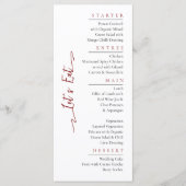 Eenvoudig Elegant Zwart Modern Trouwmenu Flat Menu (Voorkant)