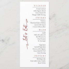 Eenvoudig Elegant Zwart Modern Trouwmenu Flat Menu