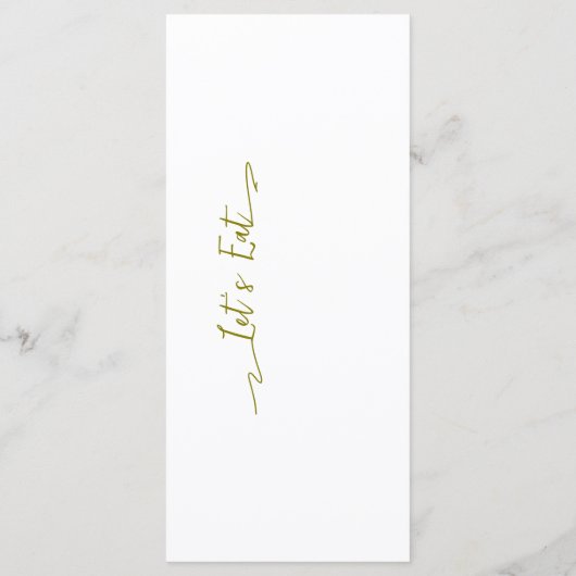 Eenvoudig Elegant Zwart Modern Trouwmenu Flat Menu (Achterkant)