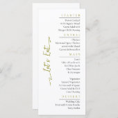 Eenvoudig Elegant Zwart Modern Trouwmenu Flat Menu (Voorkant / Achterkant)