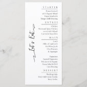 Eenvoudig Elegant Zwart Modern Trouwmenu Flat Menu (Voorkant)