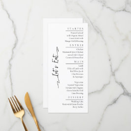 Eenvoudig Elegant Zwart Modern Trouwmenu Flat Menu