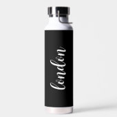 Eenvoudig Elegant Zwart Modern Waterfles (Links)