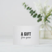 Eenvoudig Elegant Zwart Nep Zilver Cadeaubon Kortingskaartje (Staand voorkant)