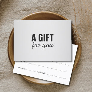 Eenvoudig Elegant Zwart Nep Zilver Cadeaubon Kortingskaartje