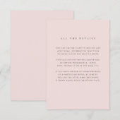 Eenvoudig elegant zwart roze | Details van de brui Informatiekaartje (Voorkant / Achterkant)