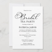 Eenvoudig Elegant Zwart Script Bridal Tea Party Kaart (Voorkant)