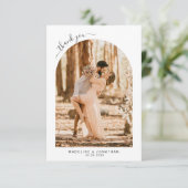 Eenvoudig elegant zwart-Script-fotograferen bruilo Bedankkaart (Staand voorkant)