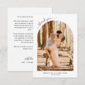 Eenvoudig elegant zwart-Script-fotograferen bruilo Bedankkaart (Voorkant / Achterkant)