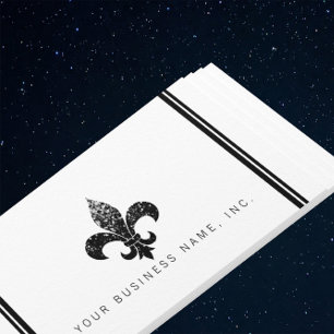 Eenvoudig Elegant Zwart Sequined Fleur De Lis Visitekaartje