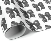 Eenvoudig Elegant Zwart Strikpatroon Cadeaupapier (Rol Hoek)