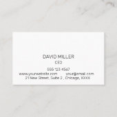 Eenvoudig elegant zwart visitekaartje (Achterkant)