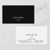 Eenvoudig elegant zwart visitekaartje (Voorkant / Achterkant)