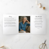 Eenvoudig Elegant Zwart & Wit 2-Foto Uitvaart Drieluik Programma (Binnen)