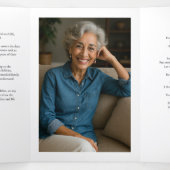 Eenvoudig Elegant Zwart & Wit 2-Foto Uitvaart Drieluik Programma (Binnenkant midden)