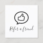 Eenvoudig elegant zwart-wit aanbevelingskaartje (Voorkant)