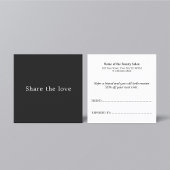 Eenvoudig elegant zwart-wit aanbevelingskaartje