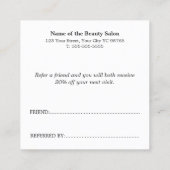 Eenvoudig elegant zwart-wit aanbevelingskaartje (Achterkant)