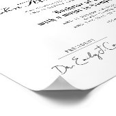 Eenvoudig elegant zwart-wit Afstuderen diploma Poster (Hoek)