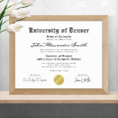 Eenvoudig elegant zwart-wit Afstuderen diploma Poster