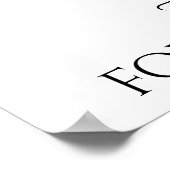 Eenvoudig elegant zwart-wit bruiloft Welkomstteken Poster (Hoek)