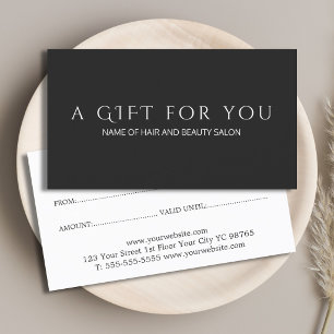 Eenvoudig Elegant Zwart Wit Cadeaubon Kortingskaartje