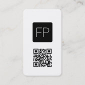 Eenvoudig Elegant Zwart-wit Consultant Monogram Visitekaartje (Voorkant)