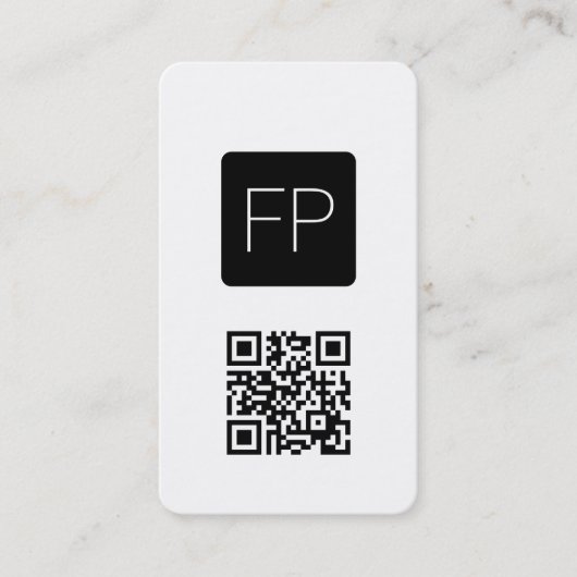 Eenvoudig Elegant Zwart-wit Consultant Monogram Visitekaartje (Voorkant)