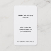 Eenvoudig Elegant Zwart-wit Consultant Monogram Visitekaartje (Achterkant)