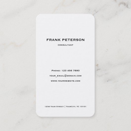 Eenvoudig Elegant Zwart-wit Consultant Monogram Visitekaartje (Achterkant)