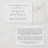 Eenvoudig Elegant Zwart-Wit Coronavirus Details E Informatiekaartje (Voorkant / Achterkant)