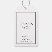 Eenvoudig Elegant Zwart & Wit Dank u Cadeaulabel (Achterkant)
