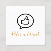 Eenvoudig elegant zwart-wit en Faux Gold Aanbevelingskaartje (Voorkant)