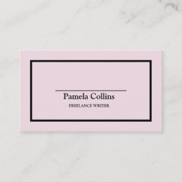 Eenvoudig, elegant zwart-wit en roze visitekaartje