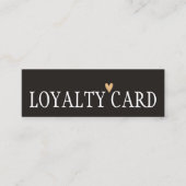 Eenvoudig Elegant Zwart Wit Faux Goud Hart Bold Klantenkaartje (Voorkant)