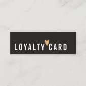 Eenvoudig Elegant Zwart Wit Faux Goud Hart Loyalit Klantenkaartje (Voorkant)