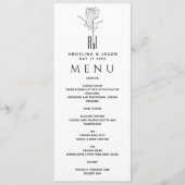 Eenvoudig elegant zwart-wit huwelijk menu (Voorkant)