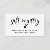 Eenvoudig Elegant Zwart & Wit Huwelijksregister Informatiekaartje (Voorkant)