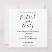 Eenvoudig elegant zwart-wit kaart (Achterkant)