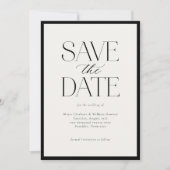 Eenvoudig Elegant Zwart Wit Kalligrafie Script Save The Date (Voorkant)