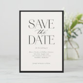 Eenvoudig Elegant Zwart Wit Kalligrafie Script Save The Date (Staand voorkant)