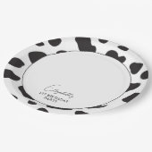 Eenvoudig Elegant Zwart-Wit Koe Verjaardagsfeest Papieren Bordje (Gekanteld)