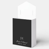 Eenvoudig Elegant Zwart Wit Modern Minimaal Script Bedankdoosjes (Geopend)