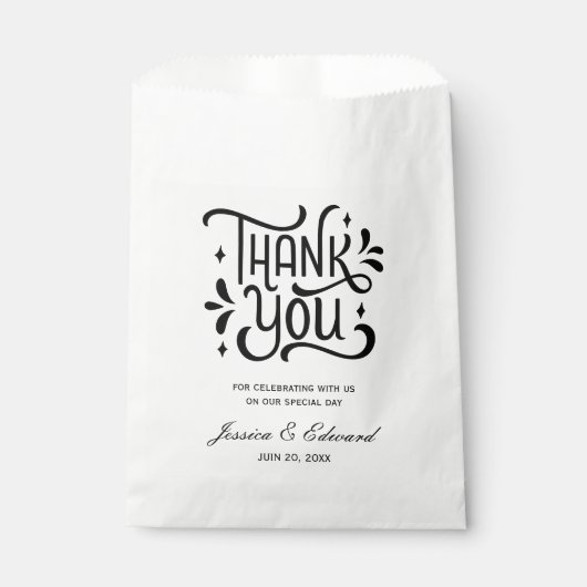 Eenvoudig Elegant Zwart Wit Modern Minimaal Script Bedankzakje (Voorkant)